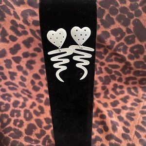 White Heart Shaped earrings.